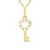 Necklace - Adorned with a Key To My Heart Pendant Set with Zirconium Oxides - Yellow Gold