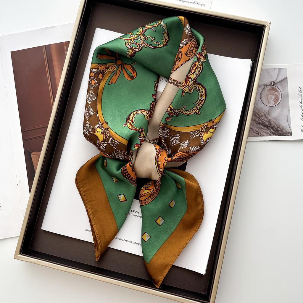 Luxury Silk Square Scarf for Women Print Kerchief Soft Satin Hairband Hands Bag Ribbons Foulard Head Hijab Neckerchief Headband
