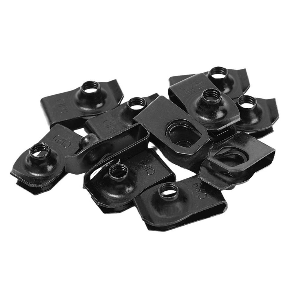 10 шт. болтов для кузова автомобиля и U-образных зажимов M6 6 мм, крышка двигателя, поддон, брызговик, бампер, подкрылок, фиксатор, крепеж, заклепочные винты