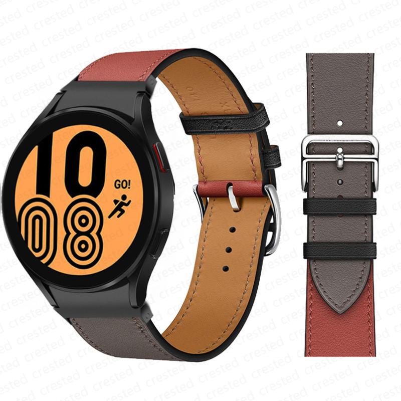 20mm Band For Samsung Galaxy Watch 6 4 classic/5 Pro 44mm 40mm 47mm 43mm 45 No Gaps Leather Bracelet Correa Galaxy Watch 6 Strap