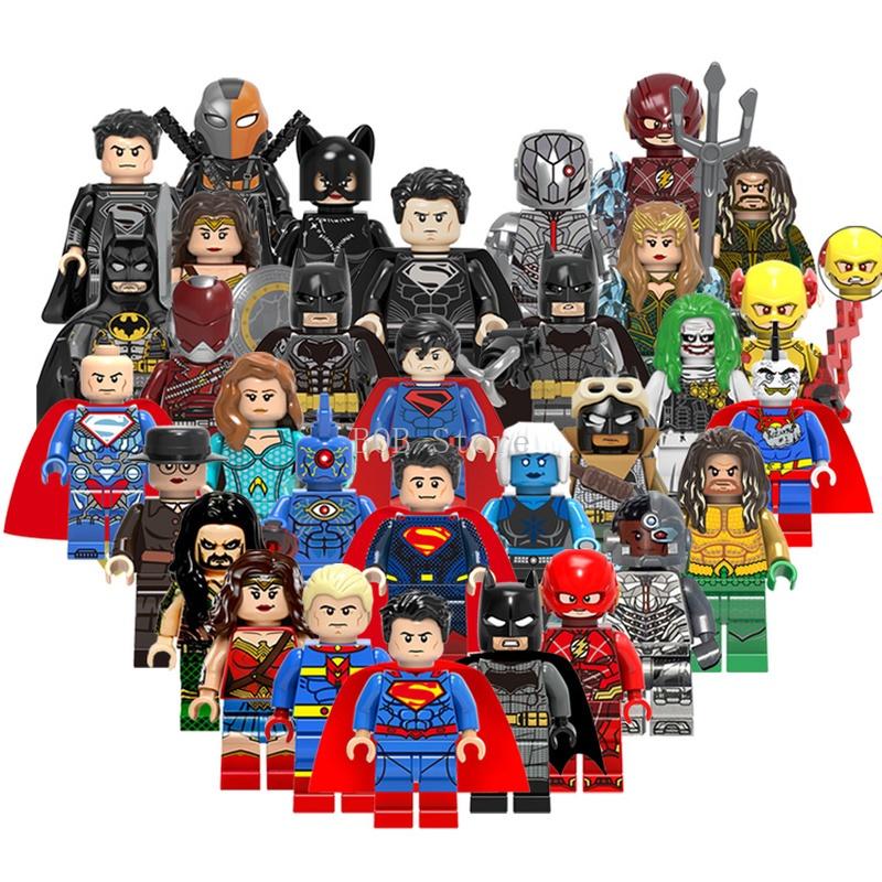 Минифигурки Супергерои Блуждающая женщина Флэш Бэтмен Аквамен Строительные блоки Игрушки