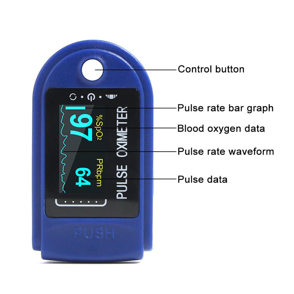 Fingertip Pulse Oximeter LED Dispaly Blood Oxygen Saturation Heart Rate Monitor with Strap