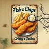 Винтажная металлическая табличка Fish and Chips, Декор для бара, Дизайн с пивом, Настенное искусство, Подарок