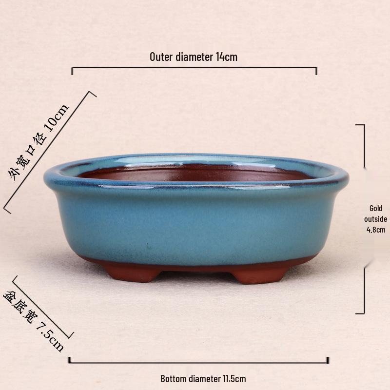 Purple Clay Glazed Succulent Flower Pot for Office Desktop