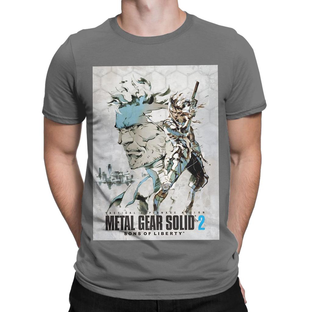 Постер Metal Gear Solid 2 Графическая Хлопковая Футболка 100% Футболки Metal Gear Solid Топы Для Унисекса