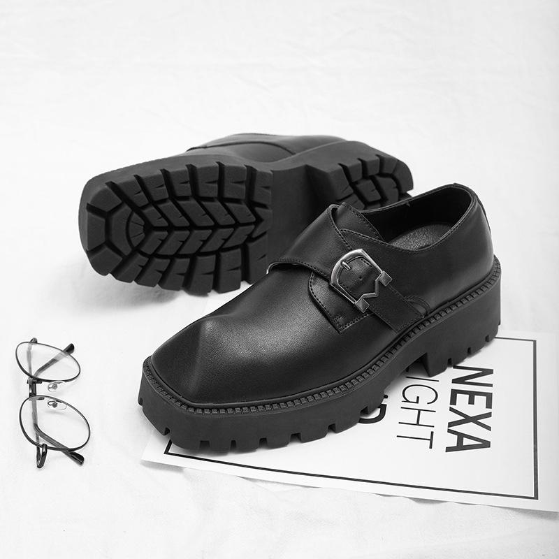 Модная обувь для мужчин Модная ретро обувь с квадратным носком на толстой подошве Повседневная мужская обувь На шнуровке Платформа Дерби Кожаные лоферы Обувь Zapatos Hombre