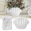 Белая виниловая ваза в форме цветка ракушки, современный плиссированный держатель для цветов, контейнер для дома