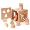 Shinse Shape Fitting Puzzle Box Fitting Shape Matching Wooden Toy Shape Recognition Fingertip Play Activity Cube Montessori Toy Educational Toy for