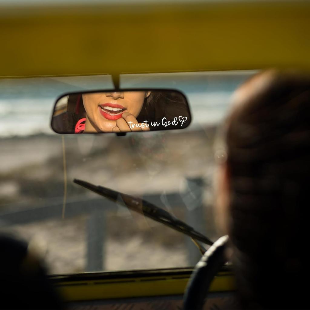 8 X Trust in God Rearview Mirror Sticker, 4 Colors Stickers For Cars Trust In God Mirror Decal Cute Car Stickers Auto Sticker and Decals Fits Most