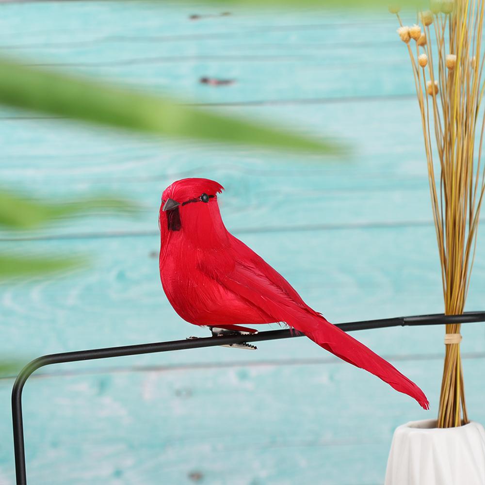 Garden Ornament Wedding Supply Bird Model Simulation Parrot Artificial Animal Real Feathers