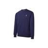 Solid Color Crew Neck Casual Long Sleeve Sweatshirt Men Tops Navy-Blue HF1118-410