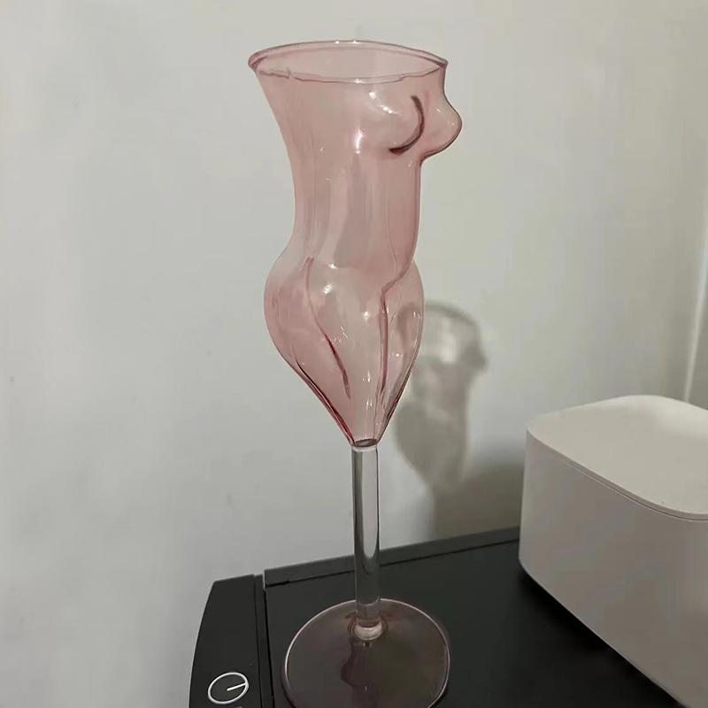 Форма тела Элегантный Боросиликатный Бокал для шампанского Хрустальный Коктейльный Бокал для Бара Красный Винный Бокал Голый