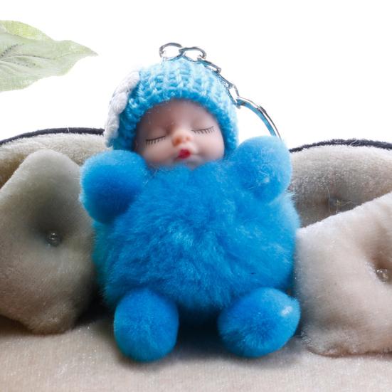 Плюшевая кукла с пушистым помпоном и бантом, подвесной кулон, брелок для ключей