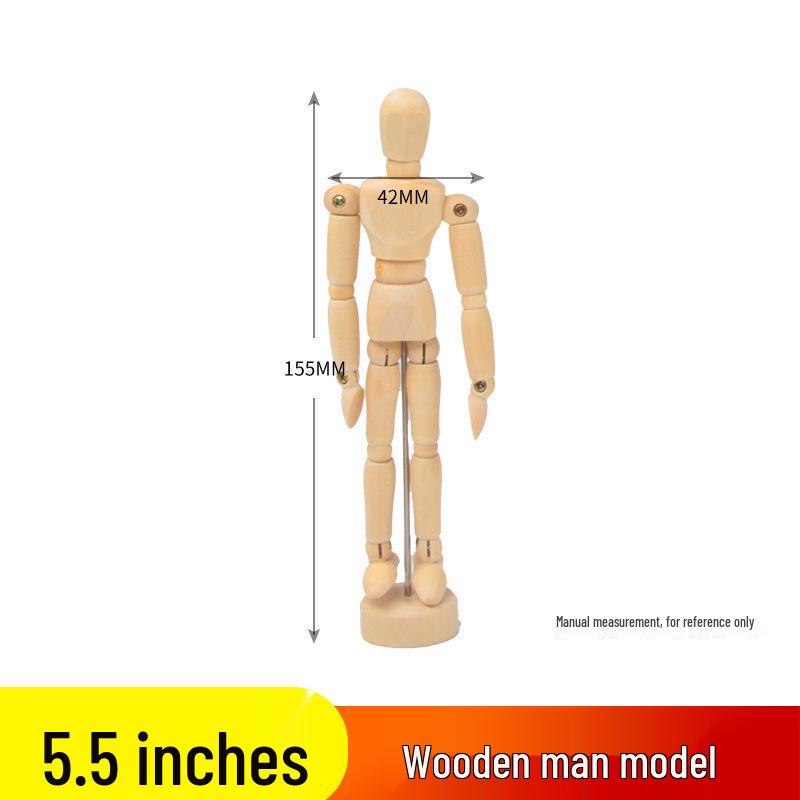 12" Flexible Wooden Mannequin for Art Drawing - Movable Jointed Hand Puppet Model