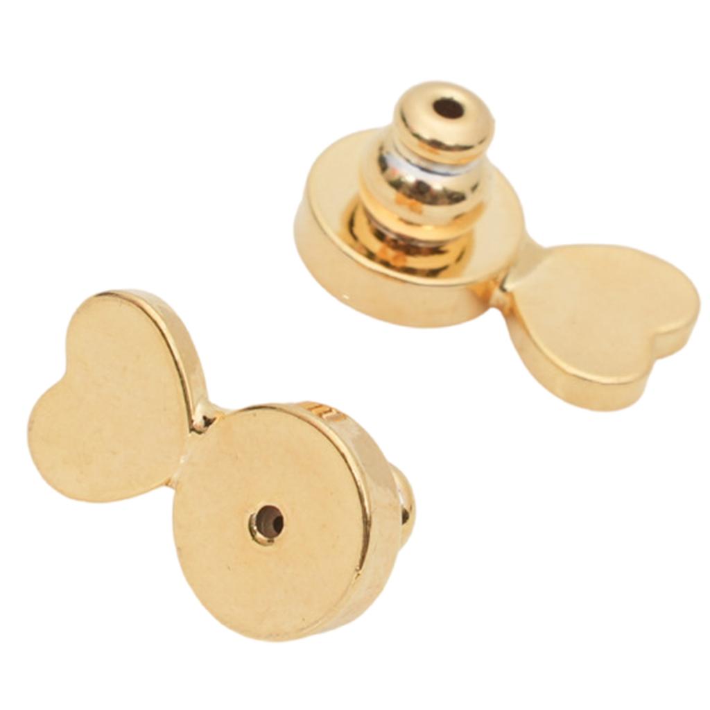 1 Pair Earring Backs for Droopy Ears Gold Plated Earrings Lifters Copper Texture Suitable for Heavy Earrings Secure Fit