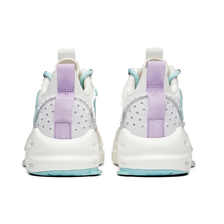 Anta Dominator Slip Resistant Durable Lightweight Low Top Skate Shoes Women Sneakers White Blue Gray 122128084-3