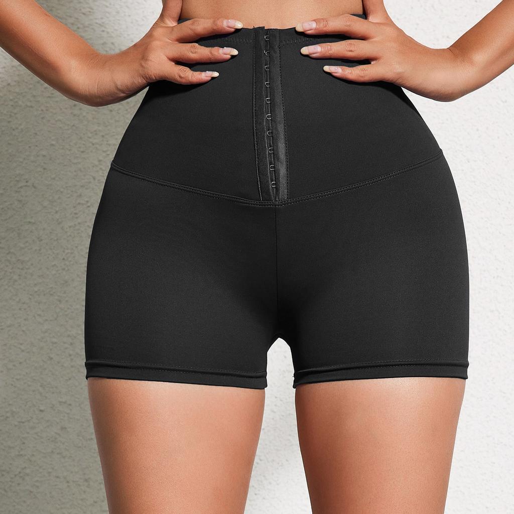 Женские шорты три четверти с завязками на талии и пуговицами, сексуальные колготки для фитнеса с подтяжкой ягодиц, велосипедные шорты для спортзала