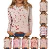 Women's Casual Fashion Sexy Comfortable Valentine's Day Printed Round Neck Long Sleeve Top
