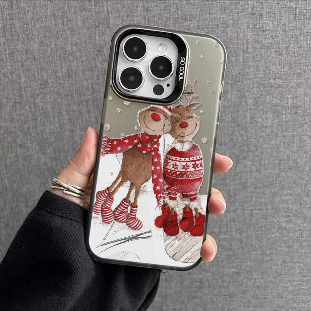 Чехол для мобильного телефона Apple iPhone 17 Pro Max Два маленьких оленя Рождество Применимо для Apple 15/14 Нишевый 16 Pro Премиум
