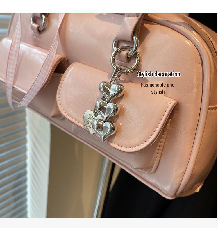 2025 Spring Star-Style High-Value Women's Large Bow Ribbon Shoulder Bowling Bag