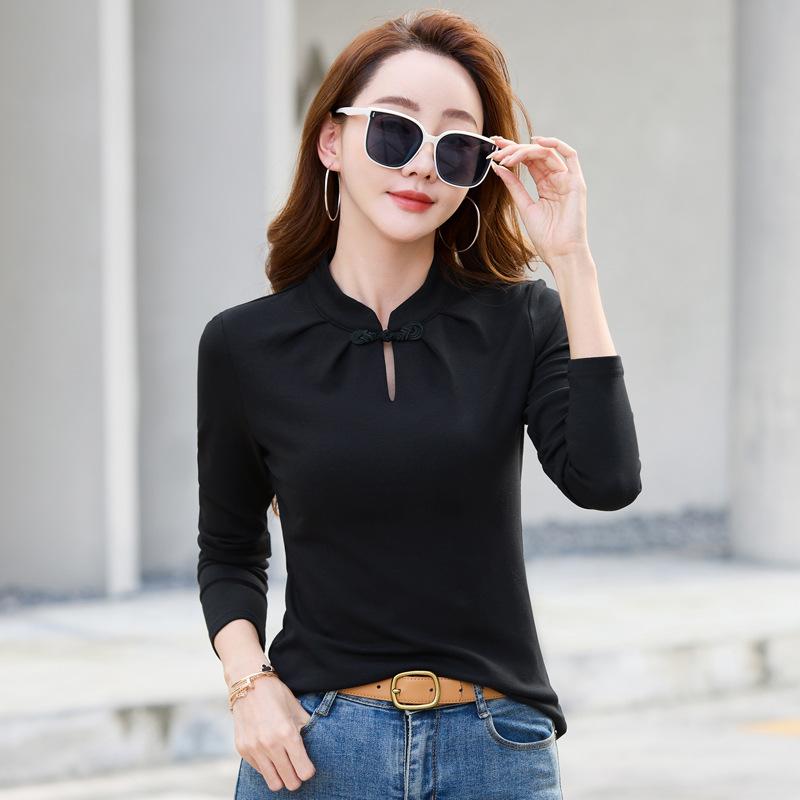 Весенне-осенняя женская блузка с галстуком-бабочкой, нарядная повседневная модная блузка с полувысоким воротником, темпераментная блузка с длинными рукавами, нижняя рубашка