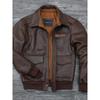 Chinese Size Genuine Cowhide Leather Men Leather Jacket Flight A2 Jackets Hand Edged Aviator Bomber Coat Men Leather Jacket Autumn