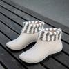 Ankle Boots for Women New Waterproof Low Top Rain Shoes Women Slip Resistant Fashion with Cotton Rain Boots Women Rubber Shoes