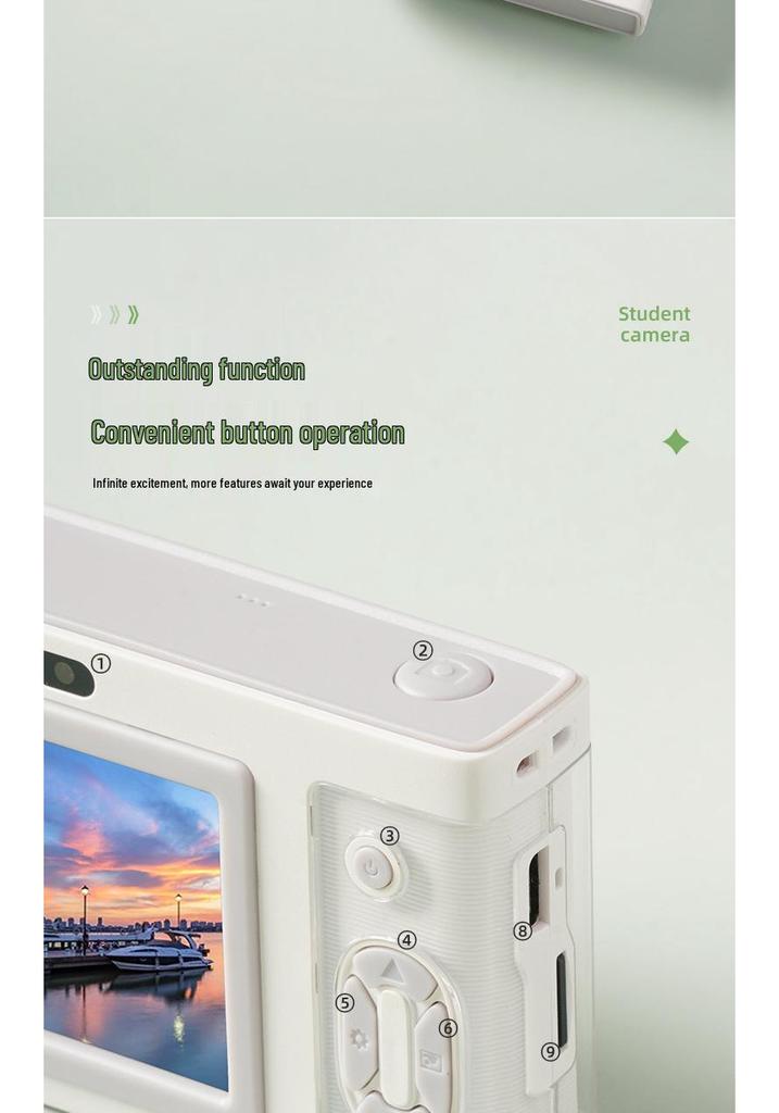 Campus Student HD Retro Dual-Lens Portable Travel Camera