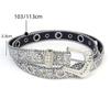 Adjustable Full Rhinestone Belt PU Leather Belts Fashion Glitter Waistband  for Women Girls