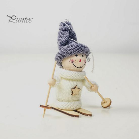 Рождественская лыжная девушка-кукла, вязаная шапка ручной работы, одежда многоразового использования, рождественская елка, подвесной гном, украшение, кулон, вечеринка, праздник, фестиваль, подарок