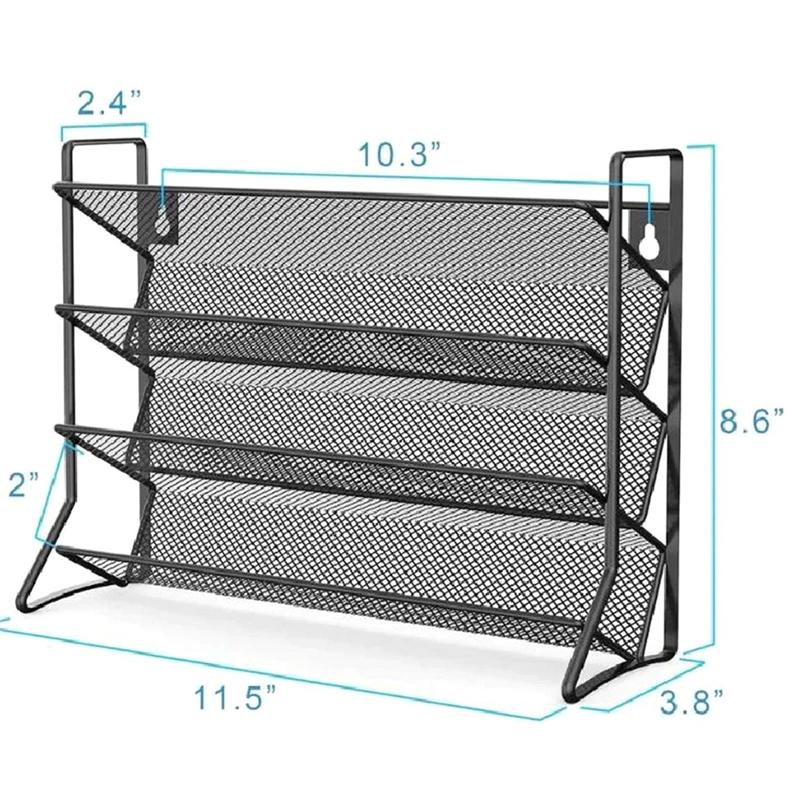 Kitchen Countertop Storage Rack-4 Layer Metal For Spices, Durable Brushed Finish For Spice Jar Holds