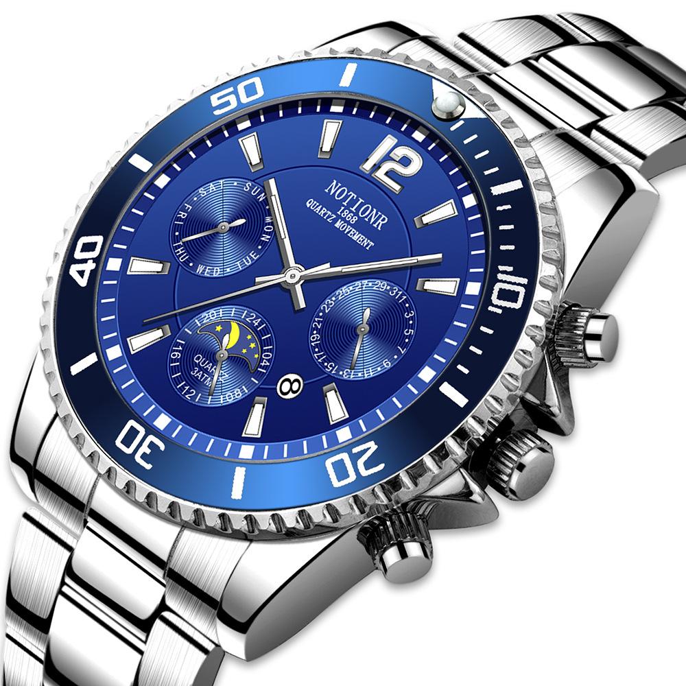 Men's Fashion watches Classic Quartz watch Fashion Business Sports Men's watch Stainless Steel watch Men's steel strap watch