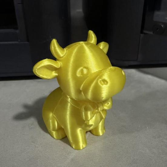 3D-печатная фигурка коровы Yousheng с галстуком-бабочкой, милая статуэтка теленка, минималистичная модель животного, улыбающаяся корова, украшение для дома, офиса, подарок
