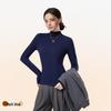 Women's High Neck Wool Long Sleeve Base Layer Top for Fall/Winter