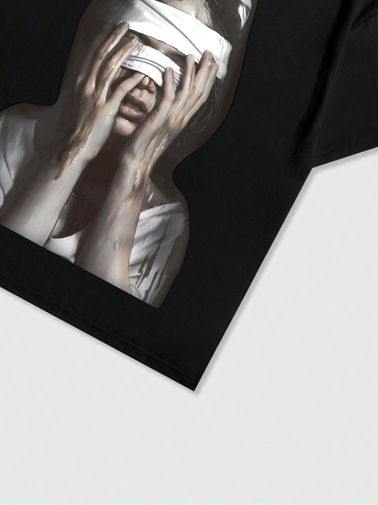 ROMWE Street Life Мужская летняя повседневная футболка с короткими рукавами и принтом с персонажами