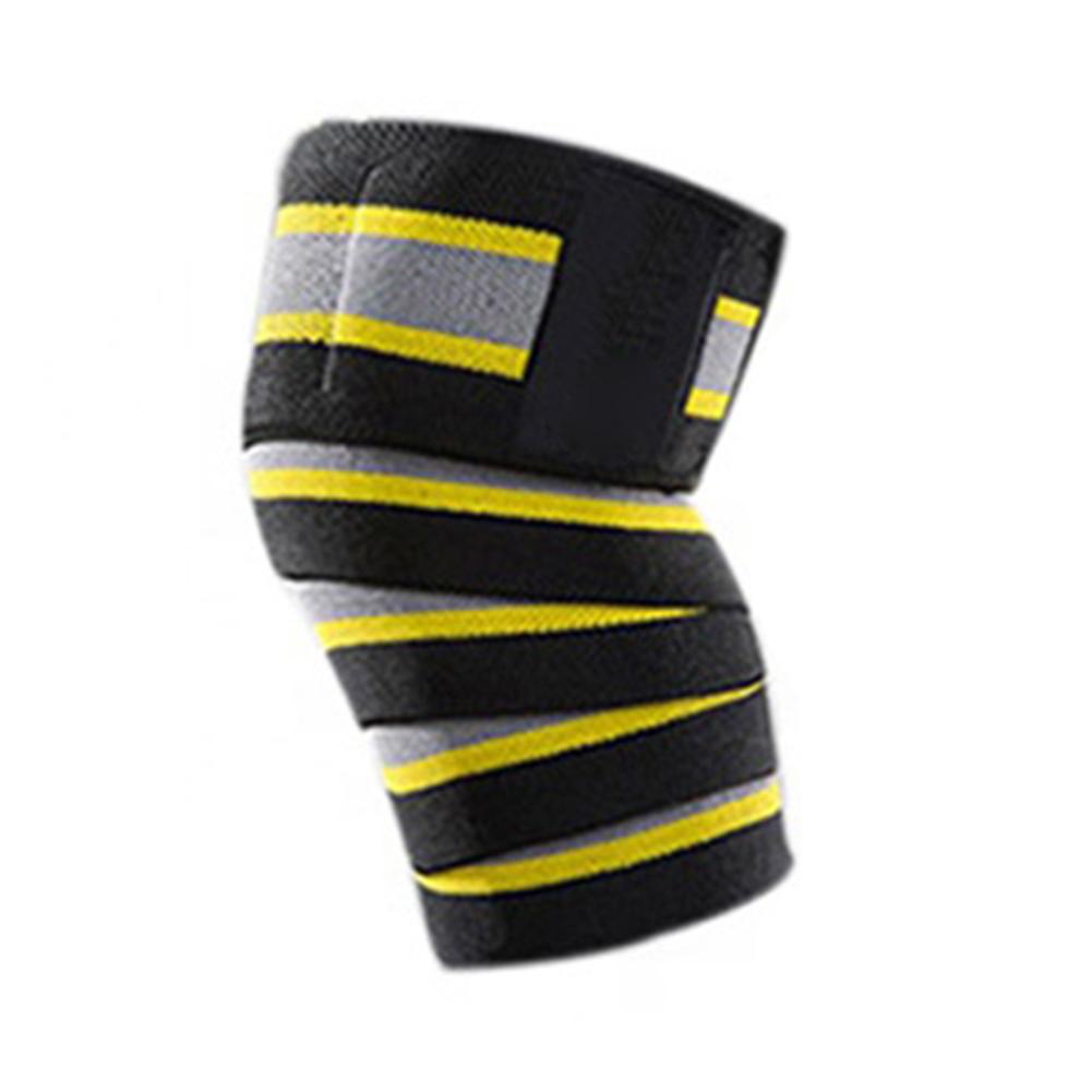 Наколенники для мужчин Фитнес Тяжелая атлетика Эластичный бинт Компрессионный наколенник Поддержка Спортивный ремень Защитные ленты для коленей Накладка Рукав