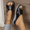 2026 Women's Wedge Sandals Summer New Solid Color Cross Strap Beach Sandals Outdoor Anti-slip Casual Female Platform Slippers