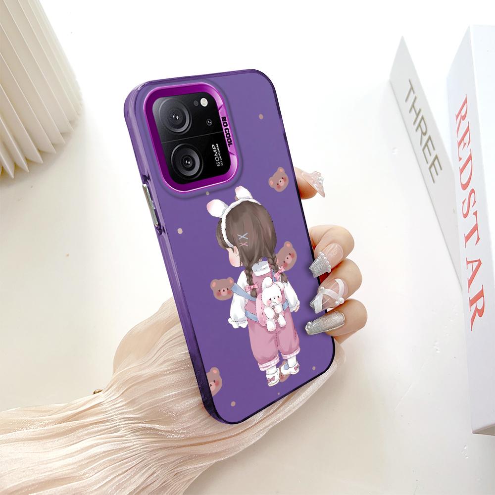 Окрашенный узор, цветной серебристый, двухсторонний, жесткий, противоударный чехол для телефона Xiaomi Redmi Poco