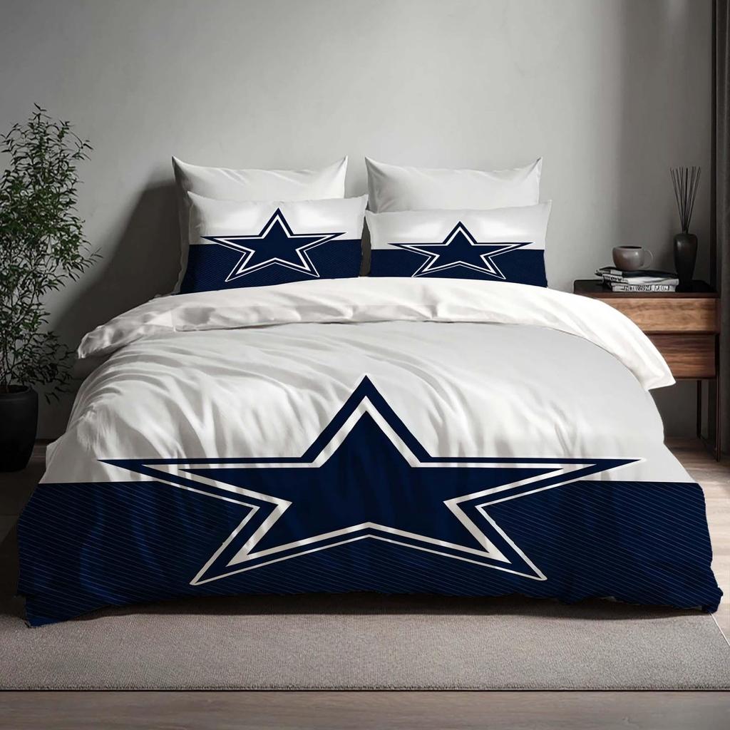Gift Handmade Dallas Cowboys Duvet Cover Three Bedding Set Custom Name Birthday Bedding Quilt Cover Christmas Halloween Gift Back to School.