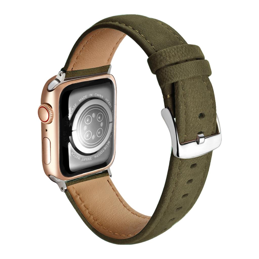 Top Layer Genuine Cow Leather Strap for Apple Watch Series 11 10 42mm/9 8 7 41mm/SE3 SE2 SE 6 5 4 40mm/3 2 1 38mm Quick Release Watch Band