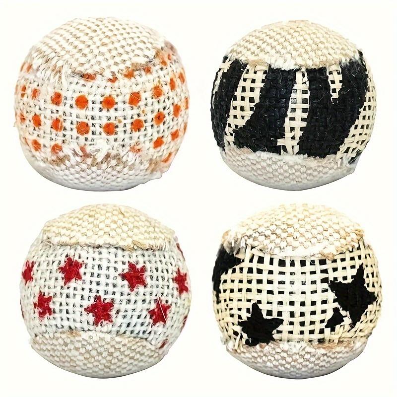1Pc Random Color Sisal Ball,Interactive Cat Toy–Sound Cat Chase Balls,Self-Entertainment Pet Supplies For Kitten And Small Cats