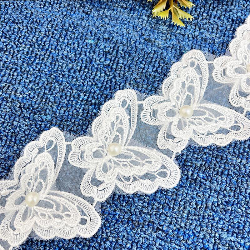 Евгений Пряжа Вышивка Кружево Бабочка Трехмерный Цветок Бусины Штрих-код Свадебные Аксессуары Аксессуары для DIY