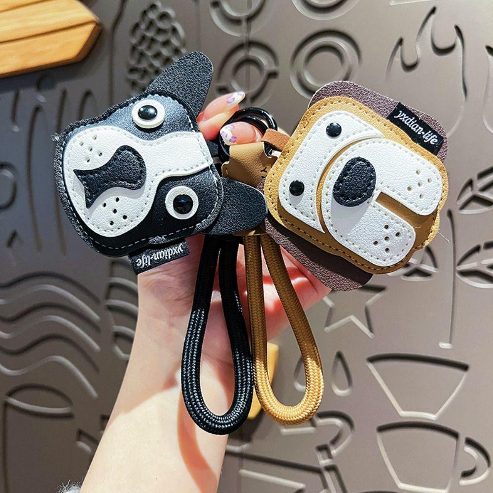 Animals Pu Leather Puppy Keychain Hanger Bag Pendant Cute Leather Dog Pendant for Animal Lovers