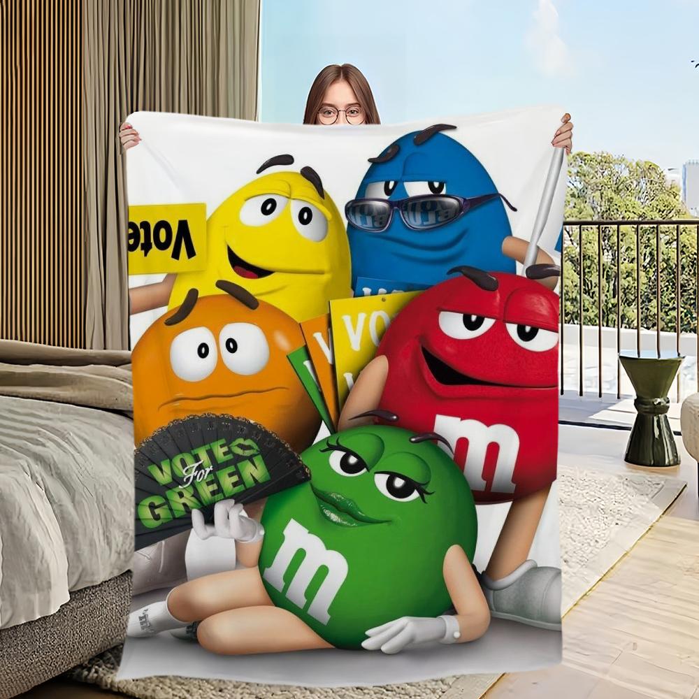 Забавный M-M&M-M's Skicomfort теплый Мягкий Домашний Детский Обед Одеяло Подходит для Гостиной Офиса Ежедневных Путешествий Подарки