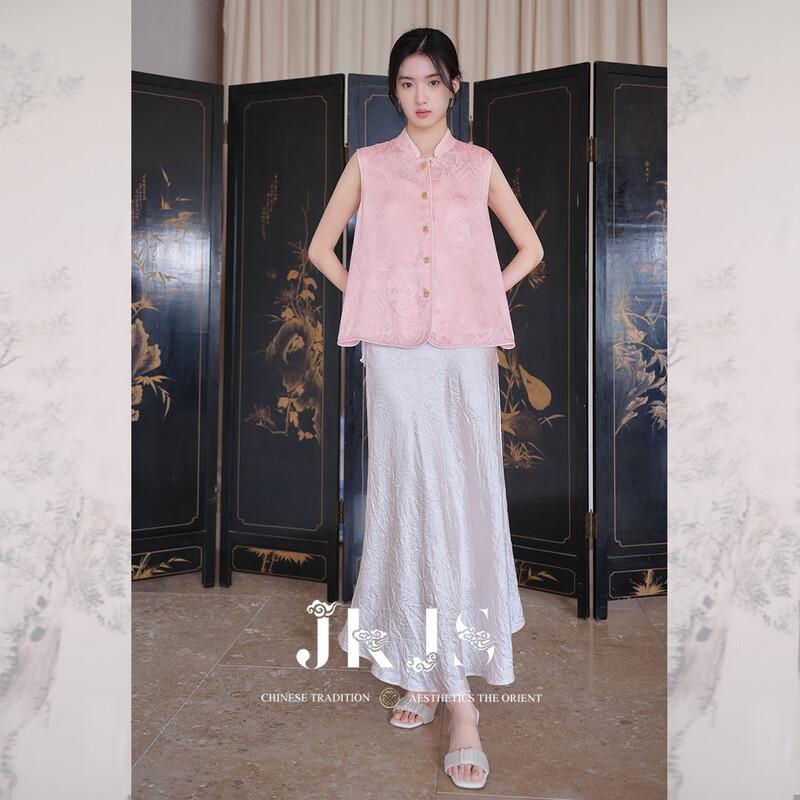 JK&JS Комплект из двух частей из вискозы-жаккарда в новом китайском стиле