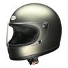 LEAD Motorcycle Helmet Full Face Matte Dark Silver Free Size Than Removable Mesh Interior Buckle Compatible with All Engine Sizes RX-100R (Less