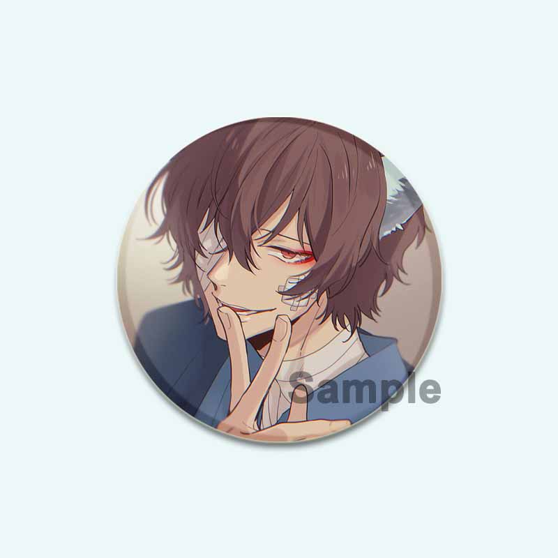 32/44/58mm Anime Bungo Stray Dogs Pins Dazai Osamu Cartoon Badge Armed Detective Agency Handmade Brooches Breastpin for Backpack Clothes