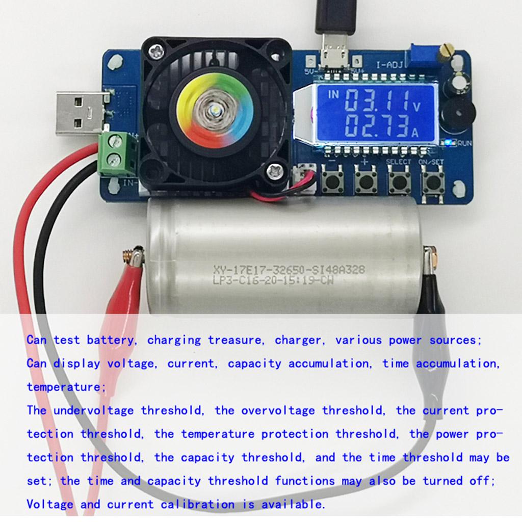 Модуль тестера емкости аккумулятора USB, электронный тестер нагрузки