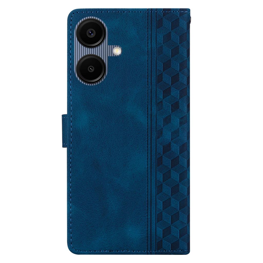 For Samsung Galaxy A06 4G Leather Case Imprinted Checkered Pattern Wallet Stand Flip Phone Cover