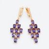 Fashion Unique Women Long Luxury 585 Rose Gold Purple Natural Zircon Dangle Earrings Fine Crystal Creative Gift Jewelry